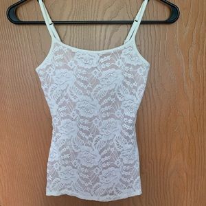 Express XXS Cream Lace Stretch Cami